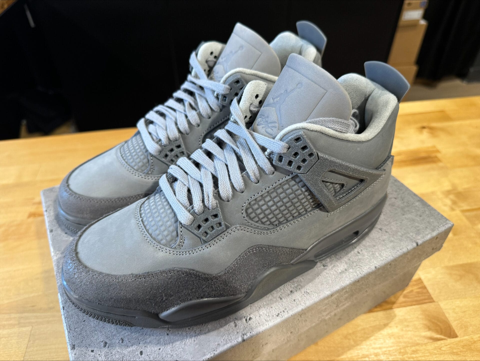 The Wet Cement edition of the the Air Jordan 4 dropped Saturday morning and about a dozen people waited for the shoes outside the Corporate store in downtown Indianapolis. The first person in line told News 8 that they got in line at 7:30 a.m. for a 10 a.m. release. The 