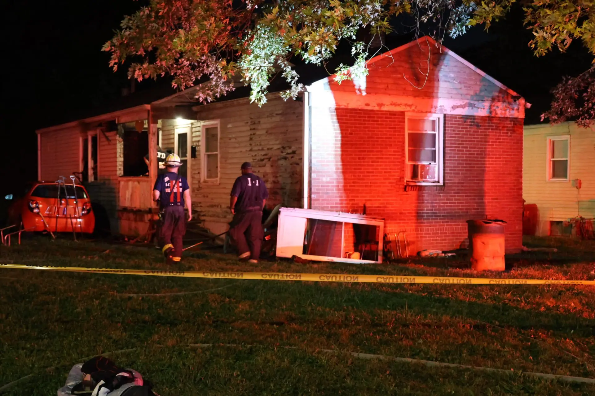 Indianapolis firefighters on the scene of a fatal double residence fire in the 4500 block of East 19th Street on August 11, 2024. A family of four and their dog were also displaced from the home. (Provided Photo/Indianapolis Fire Department)