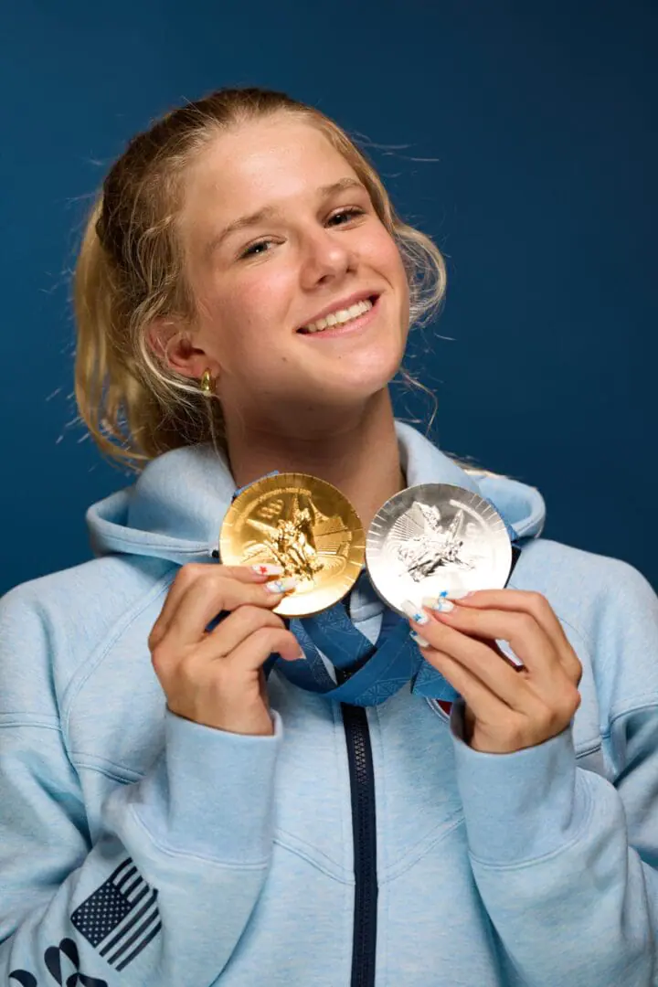 U.S. Olympian Alex Shackell poses for a photo at the USA House at Paris 2024 on August 04, 2024 in Paris, France. (Photo by Joe Scarnici/Getty Images for USOPC)