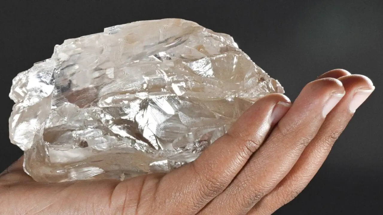 The huge diamond, unearthed in Botswana, is thought to be the second biggest rough diamond ever discovered. (Photo by Lucara Diamond via CNN Newsource)