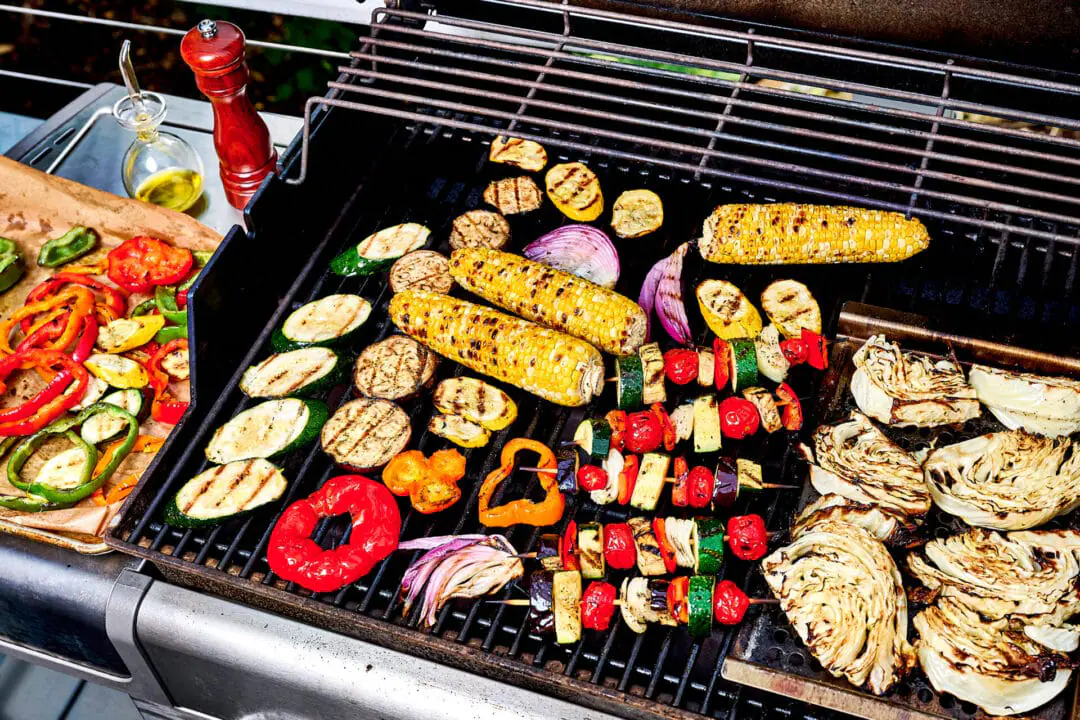 Grilled vegetables for How-to grill vegetables feature, photographed on July 22, 2024 in Washington, DC. (Photo by Peggy Cormary for The Washington Post via Getty Images; food styling by Lisa Cherkasky for The Washington Post via Getty Images)