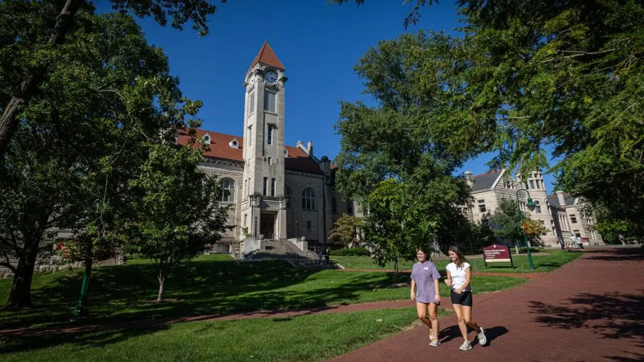 A general view of Indiana University campus before the game against the Ohio State Buckeyes at Memorial Stadium on September 2, 2023 in Bloomington, Indiana. (Photo by Michael Hickey/Getty Images)