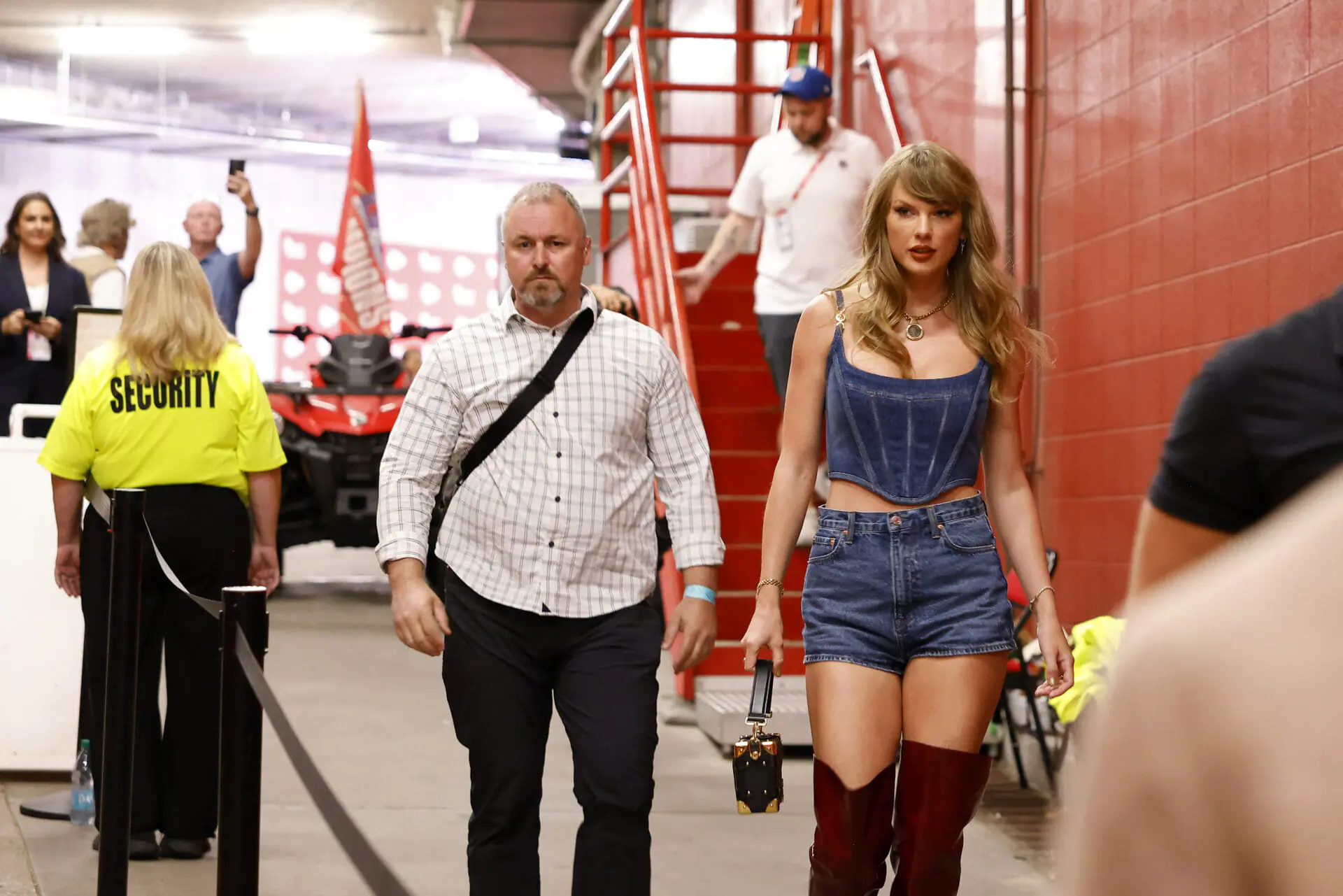 Taylor Swift arrives ahead of the Kansas City Chiefs v Baltimore Ravens game at GEHA Field at Arrowhead Stadium on September 05, 2024 in Kansas City, Missouri. (Photo by David Eulitt/Getty Images)