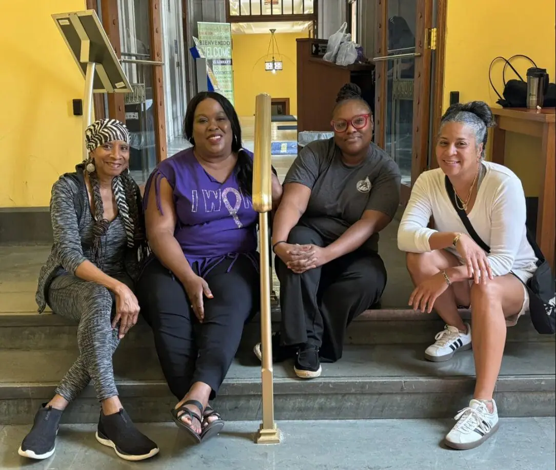 (From left to right) Mijiza Holiday, Charlotte Brown, Latoya R. Marlin and Rebecca Robinson organized the fourth annual Women of Color Art Exhibit at the Central Branch of the Indianapolis Public Library. (Provided Photo/Breanna Cooper/Mirror Indy)