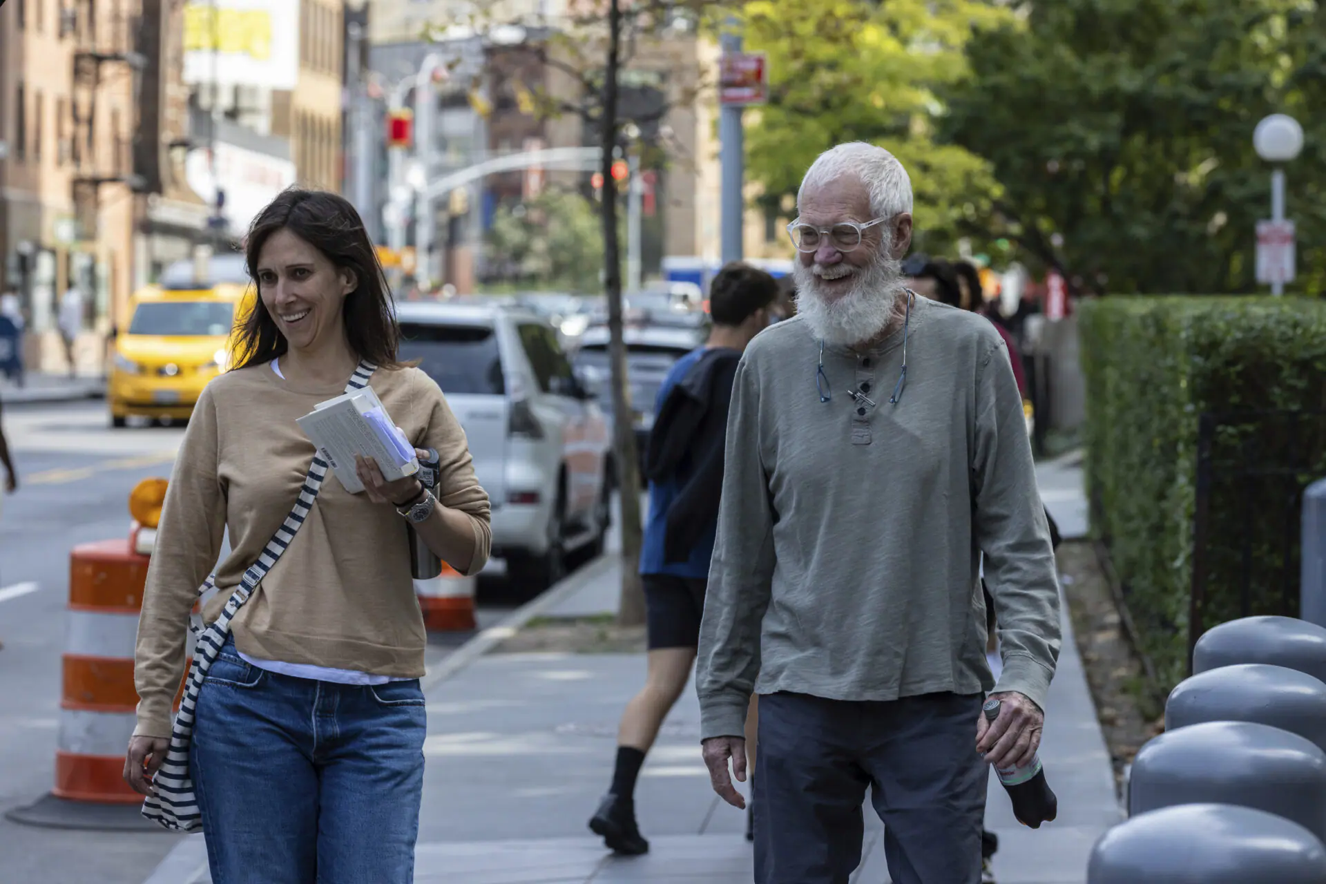 David Letterman arrives at federal court in New York, Monday Sept. 16, 2024. (AP Photo/Stefan Jeremiah)