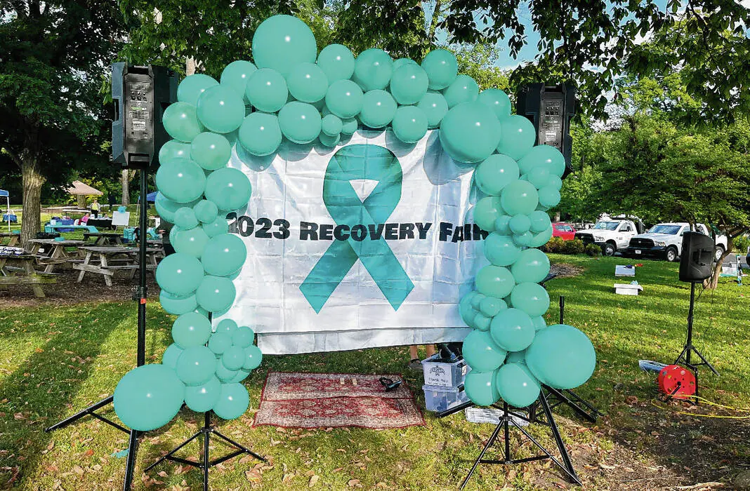 A banner welcoming people to last year’s Johnson County Recovery Fair, which provides resources and support for those dealing with substance use disorder issues. This year’s event is Saturday at the Franklin Cultural Arts and Recreation building. (Provided Photo/Daily Journal)