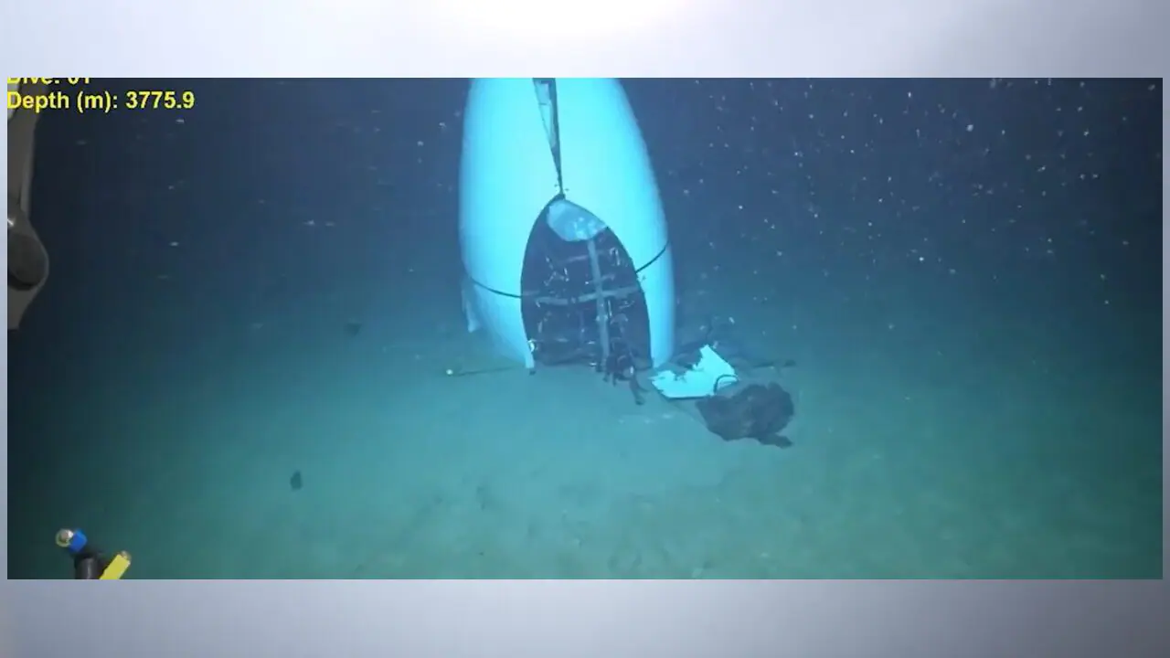 New video shows Titan submersible wreckage at the bottom of ocean. (Provided Photo/US Coast Guard)