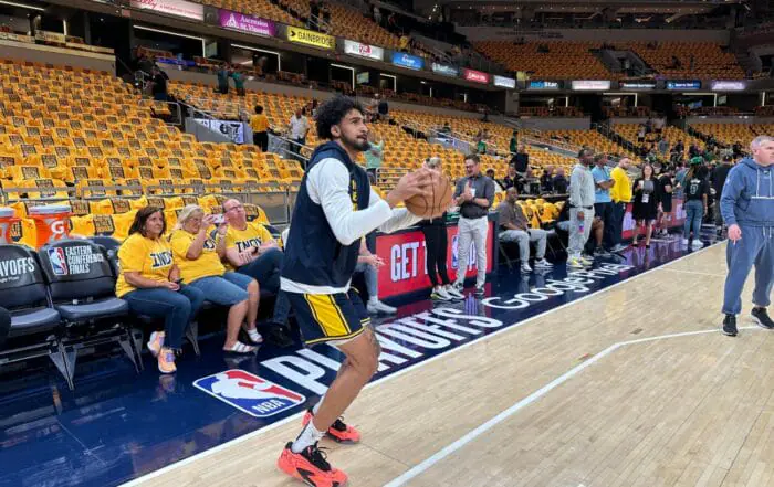 PHOTOS | Pacers warm up before Game 4 against the Celtics