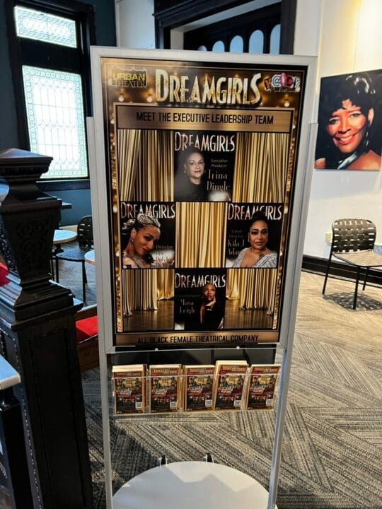 A look at one of the posters outside the venue for the Dreamgirls musical at Athenaeum Theatre. (WISH Photo/Jeremy Jenkins)