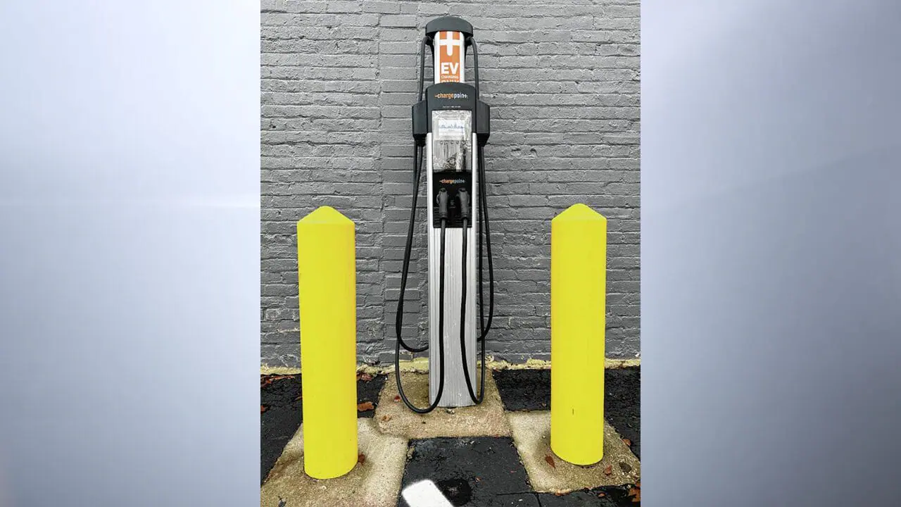 A charging point for an electric vehicle. The Greenfield City Council unanimously approved an electric vehicle charging plan for the city at its Sept. 25 meeting following a public hearing. (Provided Photo/The Reporter)