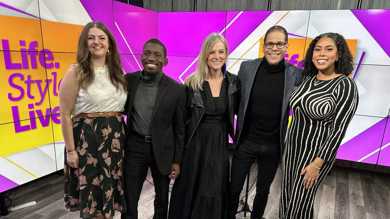 Opera Cabaret performers join Felicia for a group photo following a performance