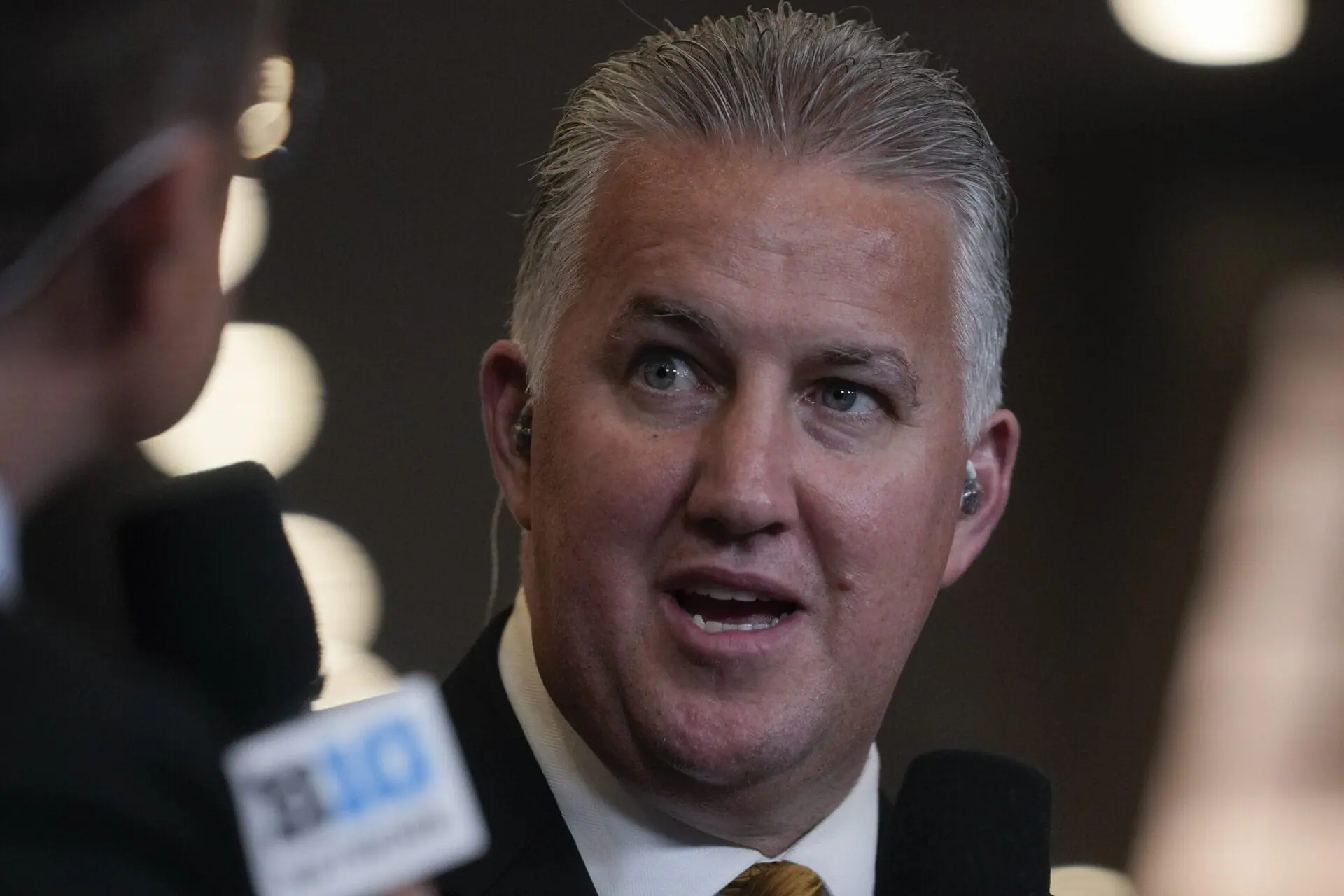 Purdue head coach Matt Painter speaks during the Big Ten men's NCAA college basketball media day Thursday, Oct. 3, 2024, in Rosemont, Ill. (AP Photo/Erin Hooley)