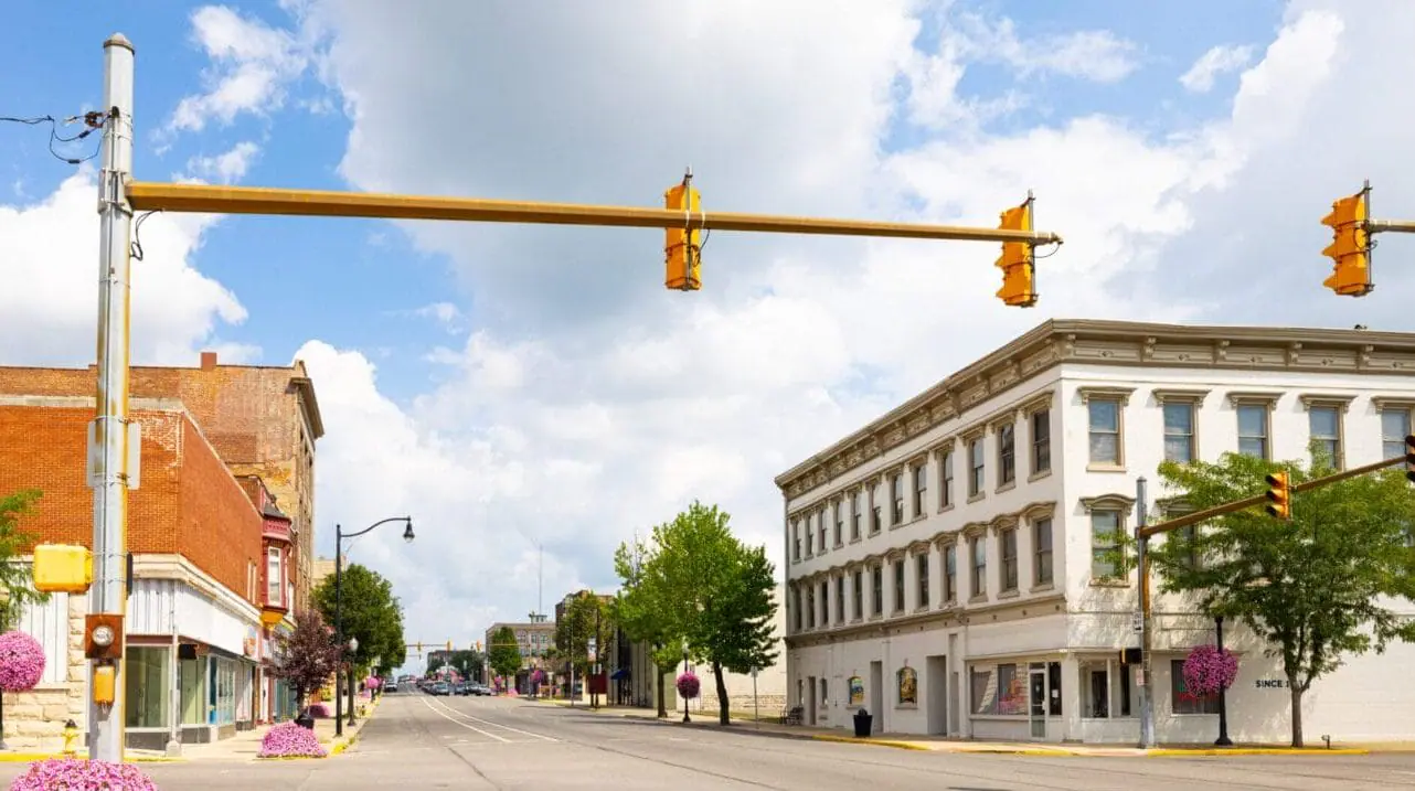 The business district on Broadway Street in Logansport, Indiana. Thousands of Haitian nationals with Temporary Protected Status (TPS) have found a home in the Hoosier city of Logansport — drawing national political ire and motivating new federal legislation. But area officials — and Gov. Eric Holcomb — say the north-central city of 18,000 isn’t in crisis. (Provided Photo/Getty Images)