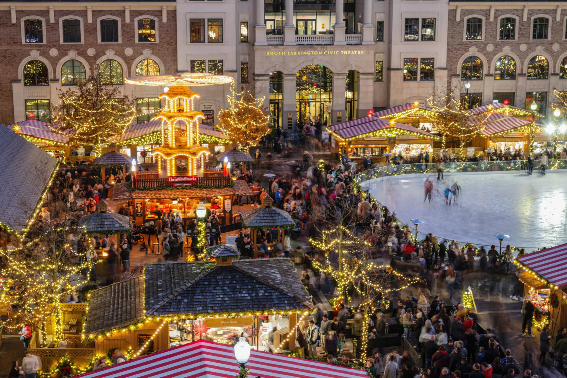 An aerial view of the Carmel Christkindlmarkt. (Provided Photo/Roben Bellomo, Bellomo Studios)