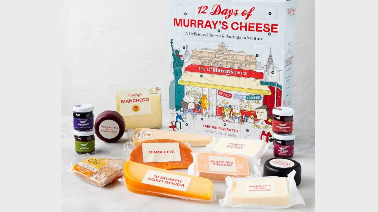 This delicious countdown is an adventure through incredible cheeses and pairings, hidden behind a merry scene of cheese characters. Parmigiano Reggiano, Manchego, truffle cheddar, and more top cheeses,