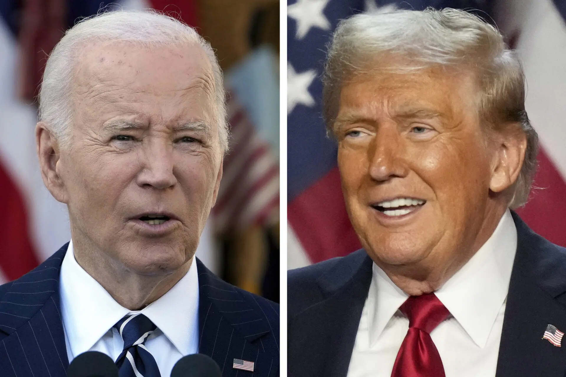 This combo image shows President Joe Biden, left, and President-elect Donald Trump, right. (AP Photo/Susan Walsh, left; Alex Brandon, right)