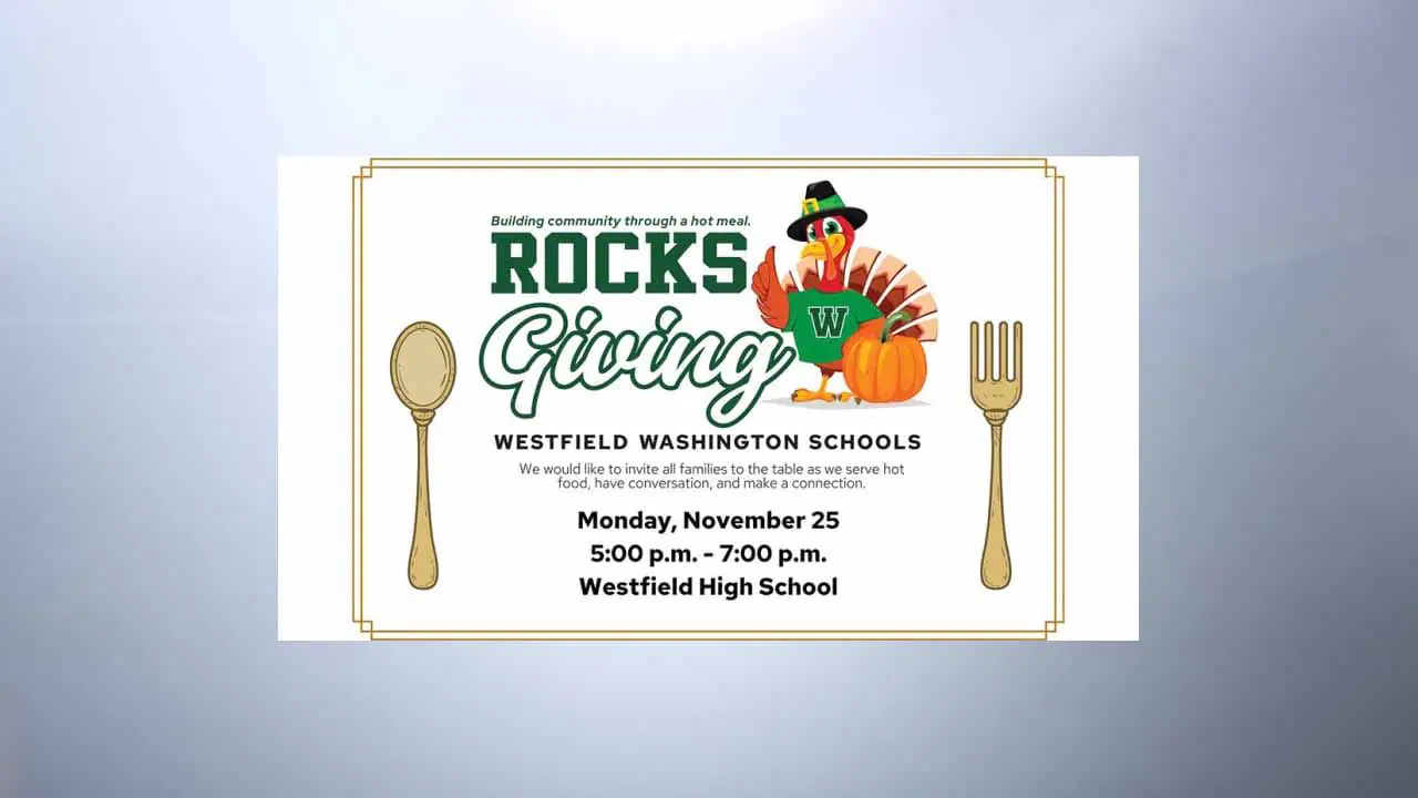 Westfield Washington Schools invites everyone to Rocksgiving, which will take place from 5 to 7 p.m. Monday, Nov. 25 at Westfield High School, 18250 N. Union St.