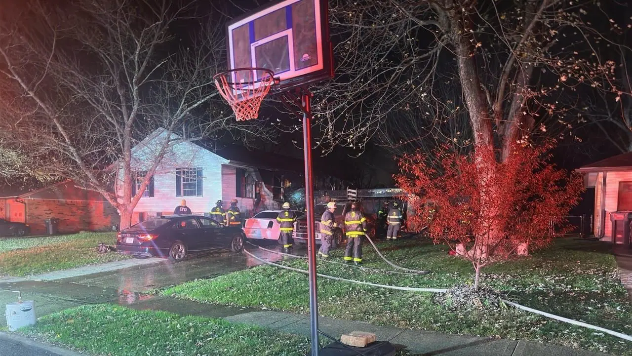 Indianapolis firefighters on the scene of a house fire on East Stop 10 Road on Indy's south side on Nov. 26, 2024. (WISH Photo)