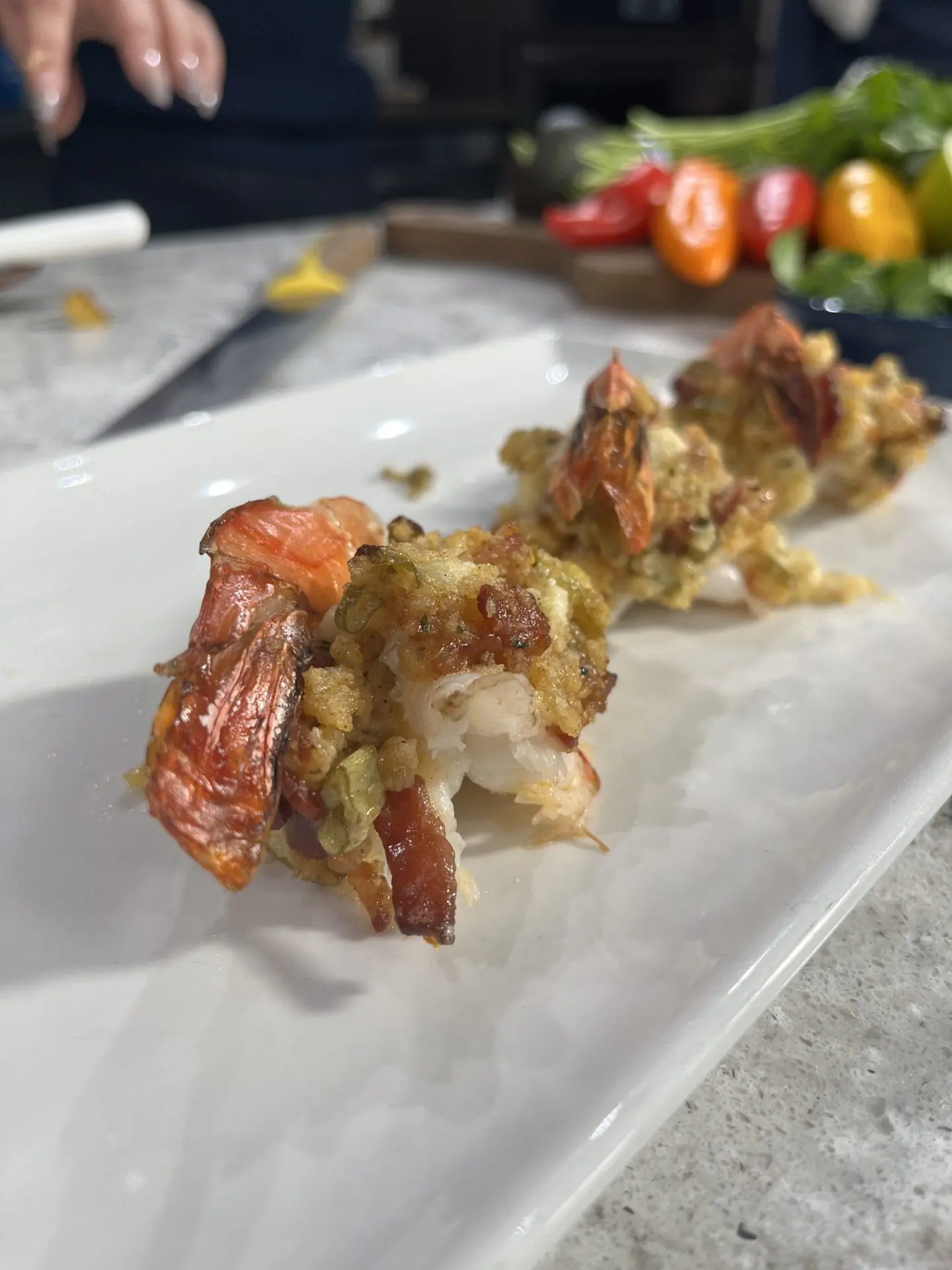 Amalfi Coast Italian Inspired Baked and Stuffed Shrimp