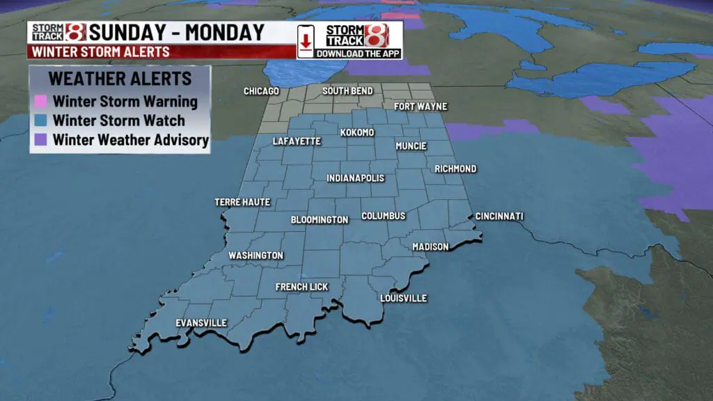 Cold weekend with a winter storm for Sunday Jan 3, 2025