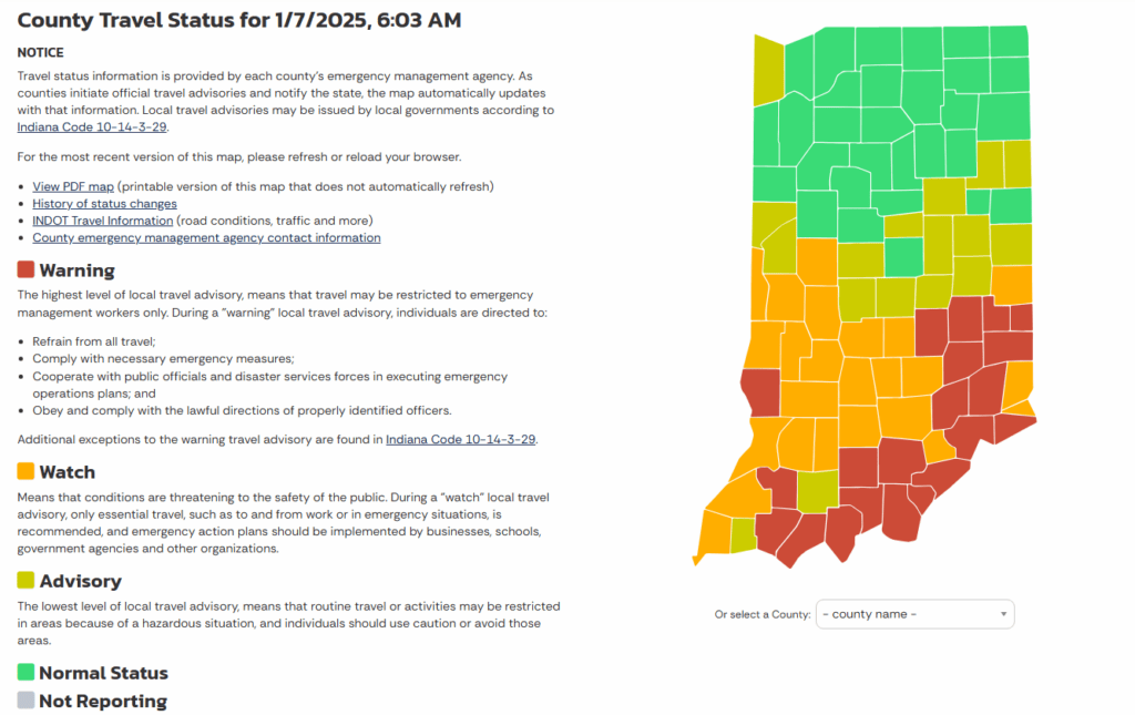 Road conditions remain hazardous in Shelby and Rush counties